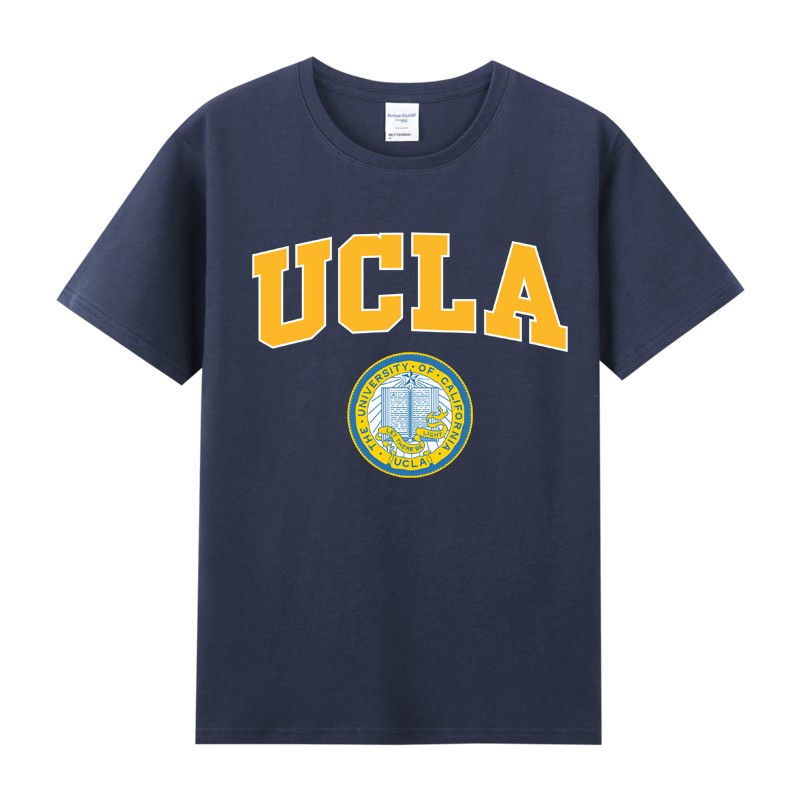 ncaa美国大学名校ucla加州大学洛杉矶分校印花周边纯棉短袖T恤男