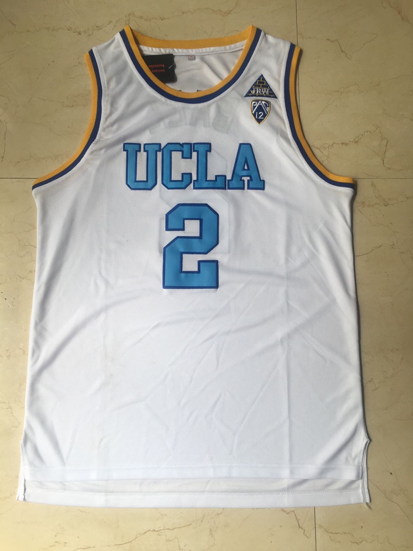 加州大学洛杉矶分校 2号朗佐-鲍尔 蓝色刺绣球衣白色篮球服
