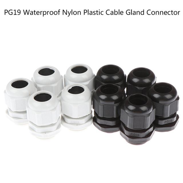 5Pcs PG19 Plastic Connector Glands IP68 Waterproof Connector