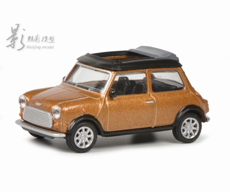 Schuco舒克 1:64 迷你Mini Cooper brown met#敞篷版合金汽车模型