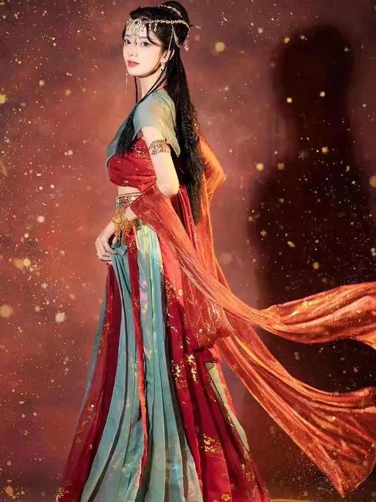 茉莉公主汉服女沙漠异域风情西域古装印度敦煌飞天舞蹈服装