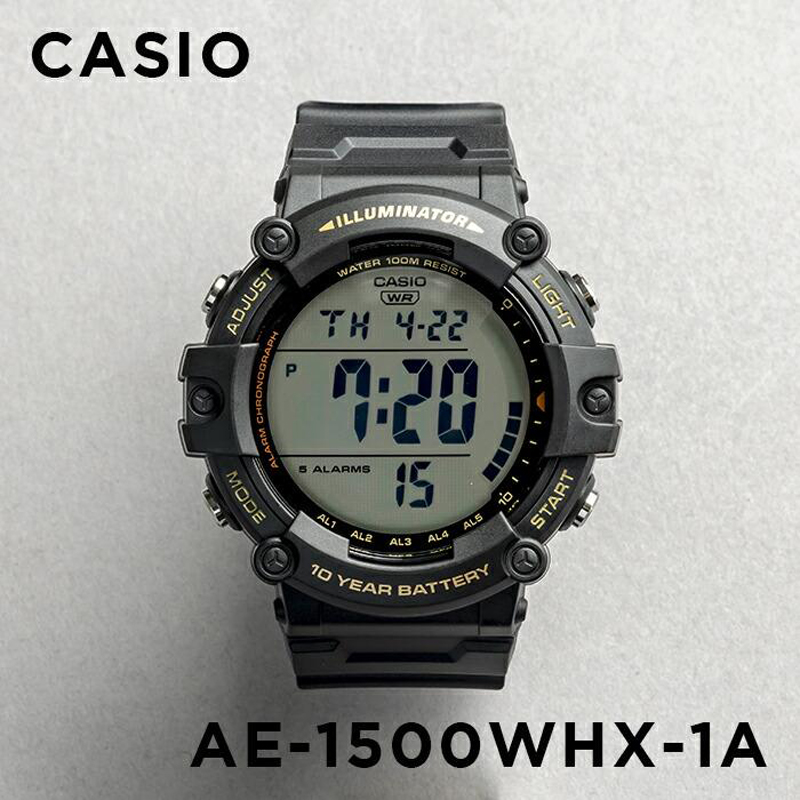 卡西欧手表男CASIO AE-1500WHX-1A新款反显多功能防水学生电子表