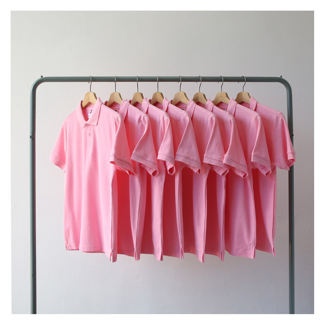 2020夏季新款水蜜桃粉色 粉红色 纯棉短袖 POLO衫男女 bf风宽松潮