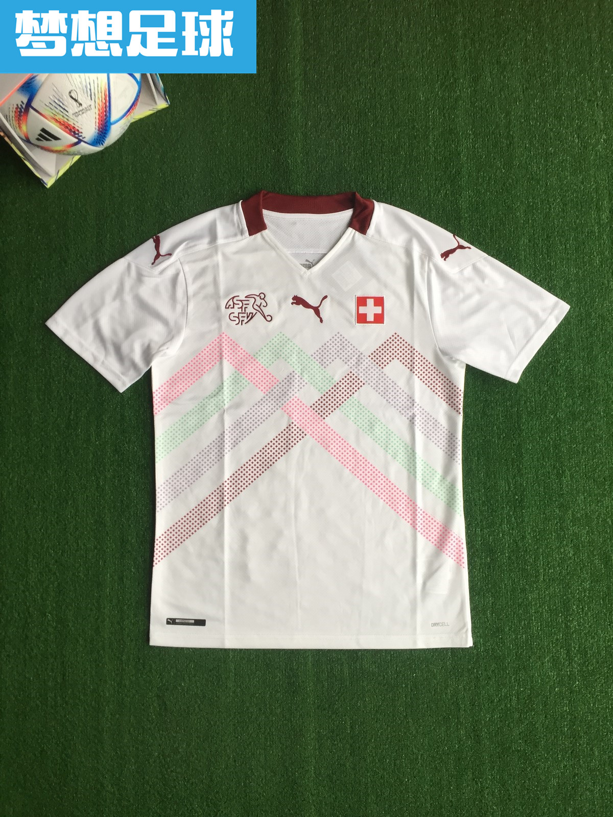 【梦想足球】瑞士2020欧洲杯客场球迷版短袖球衣 756478