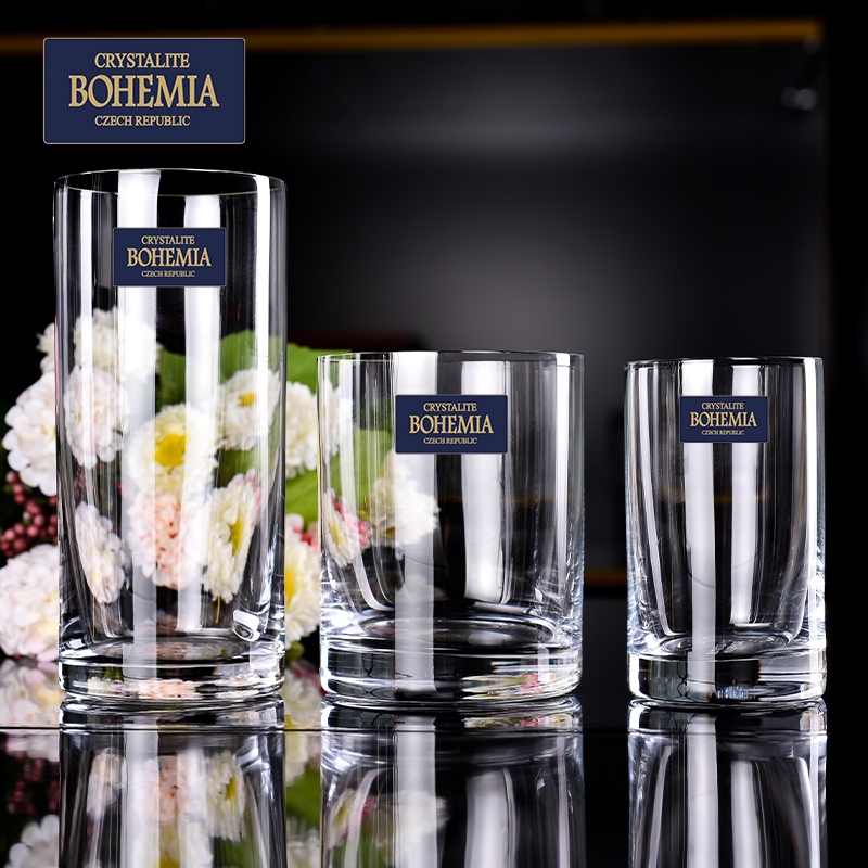 捷克BOHEMIA水晶玻璃欧式啤酒杯水杯威士忌酒杯家用玻璃杯酒具