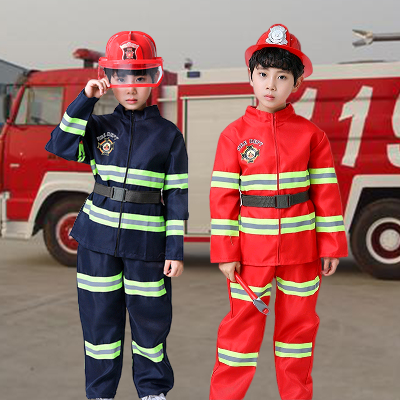 消防员演出服装儿童职业体验消防表演服角色扮演拓展小消防员服装