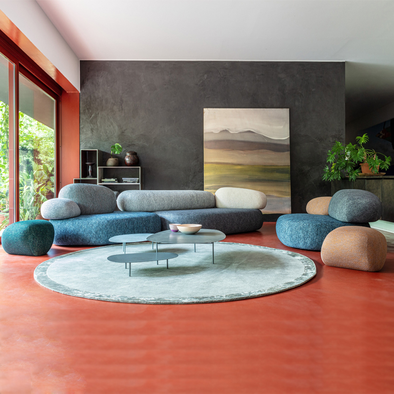 Pebble Rubble鹅卵石沙发意式侘寂风创意模块岩石布艺设计师沙发