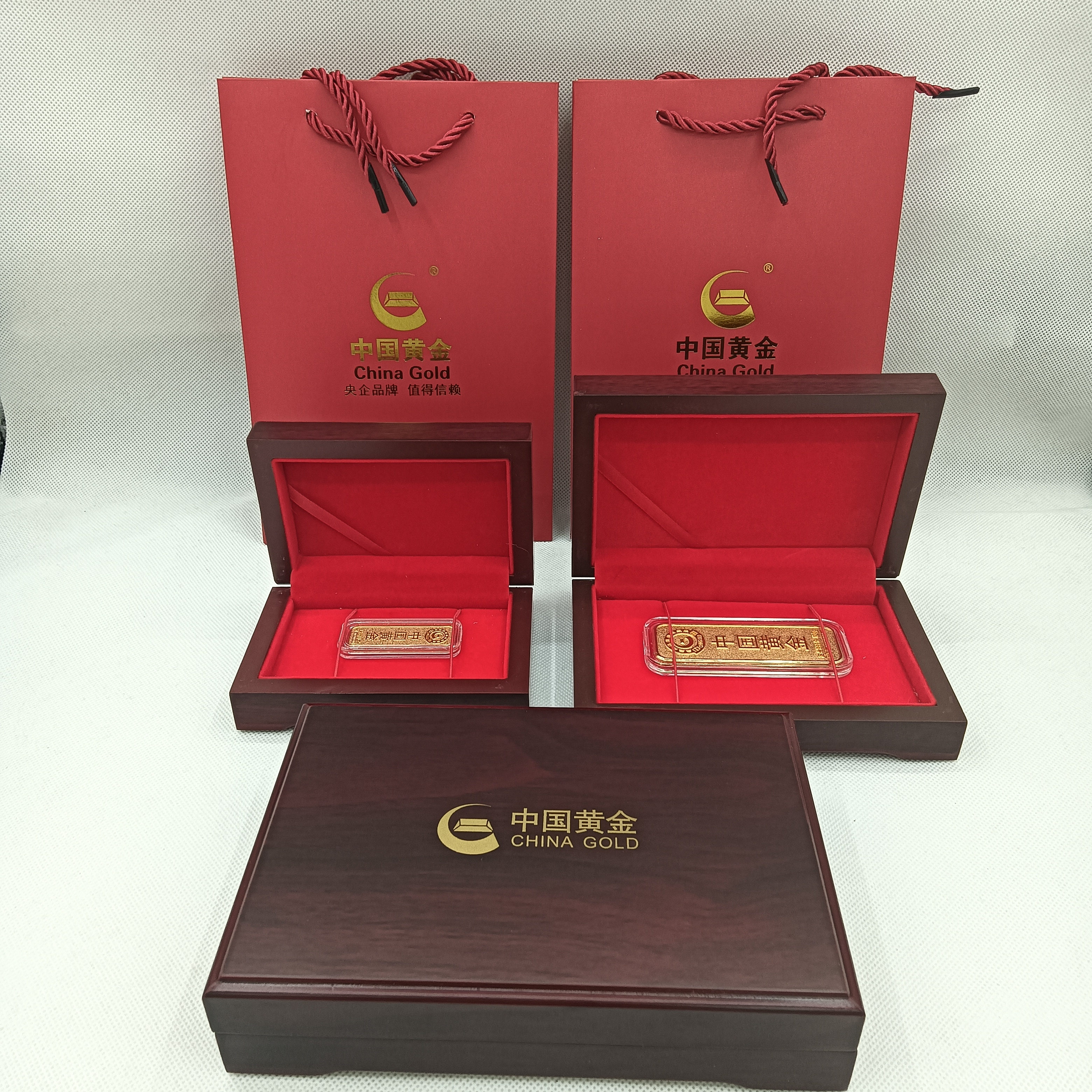 高档中国风黄金金条收纳盒金钞金币勋章纪念币木质包装展示礼品盒