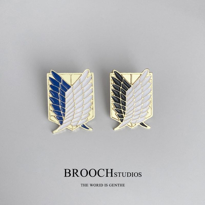 BROOCH自由之翼进击的巨人周边勋章别针挂件调查兵团金属胸针徽章