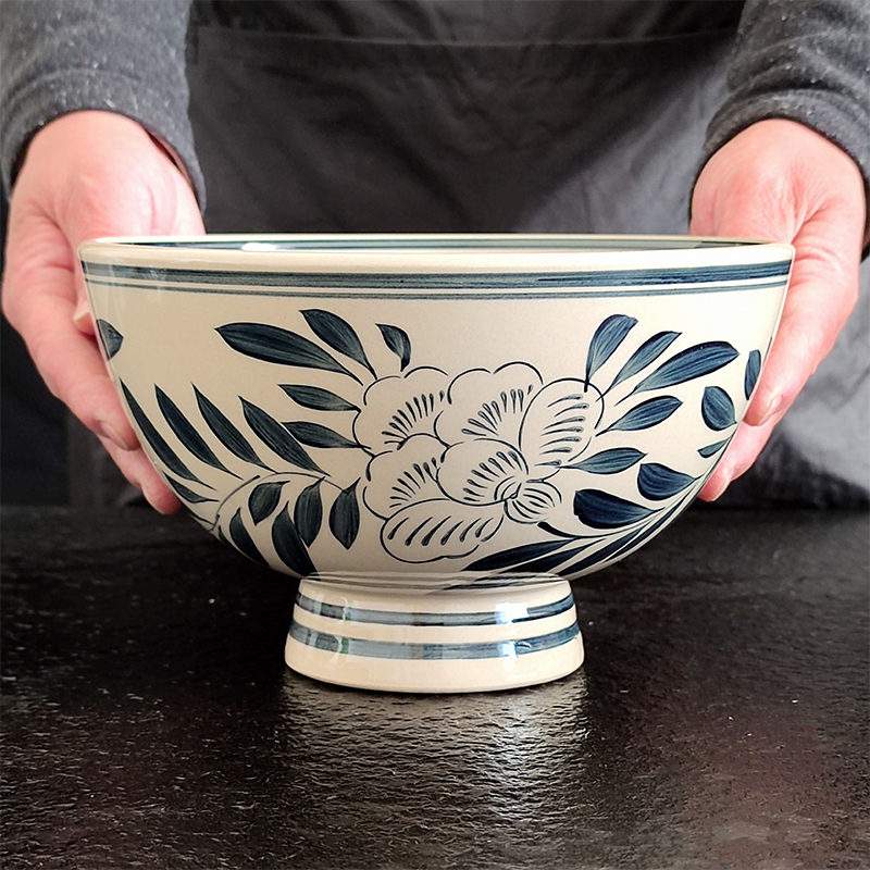 陶瓷陕西大老碗油泼面碗拉面碗大号面碗釉下彩中式复古商用大碗