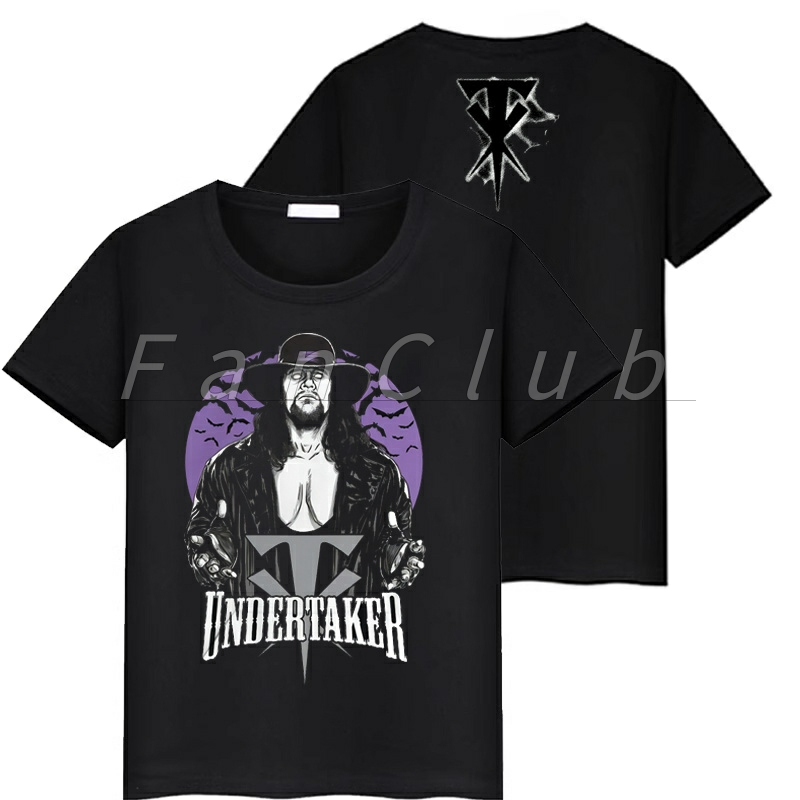 WWE死亡谷主人The Undertaker送葬者经典摔角短袖宽松T恤纯棉上衣