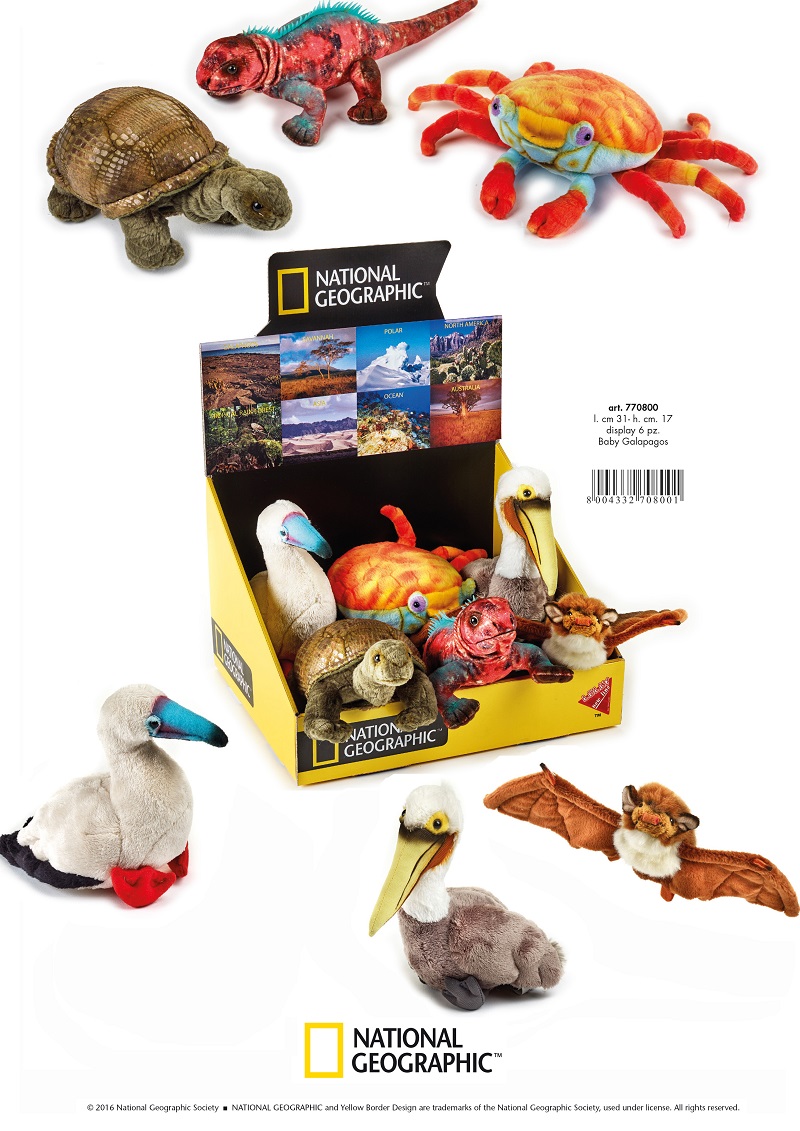 国家地理毛绒玩具玩偶海鬣蜥鹈鹕红石蟹象龟红脚鲣鸟红蝠公仔正版