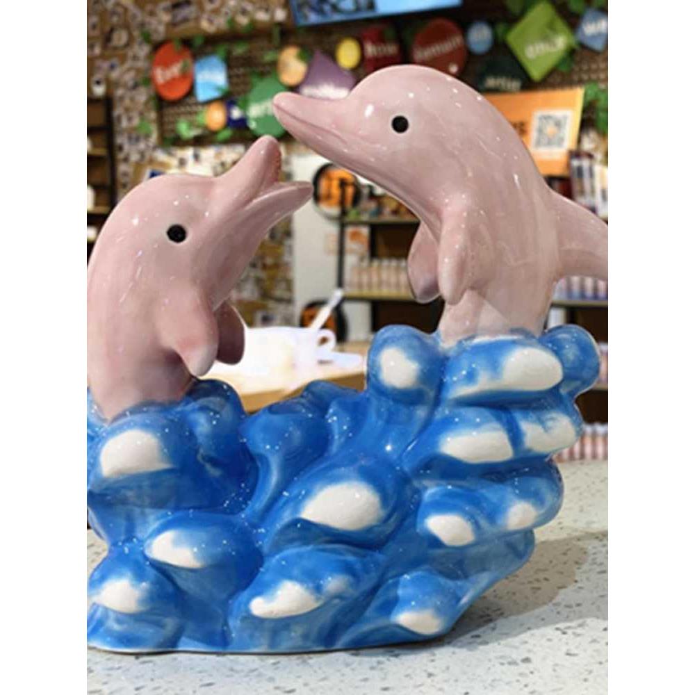 石膏娃娃存钱罐儿童玩具涂色企鹅陶瓷画画上色海洋动物海豚彩绘