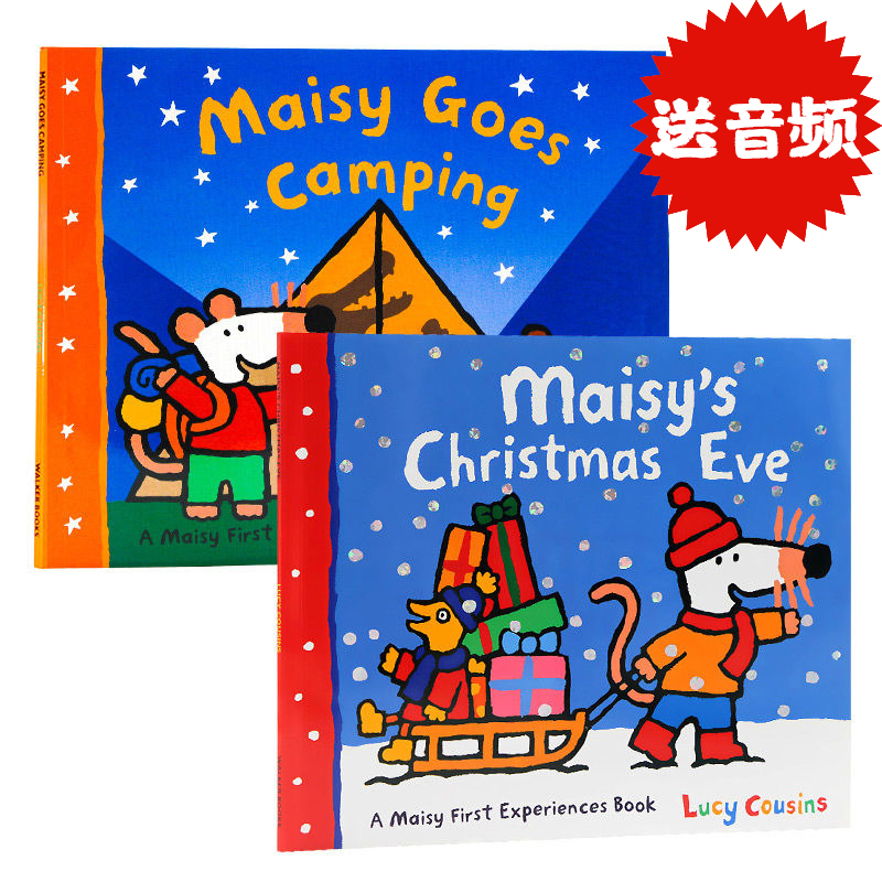 点读版 小鼠波波2册合售 Maisy's Christmas Eve/Maisy Goes Camping 英文原版绘本 廖彩杏书单 轻松培养生活能力