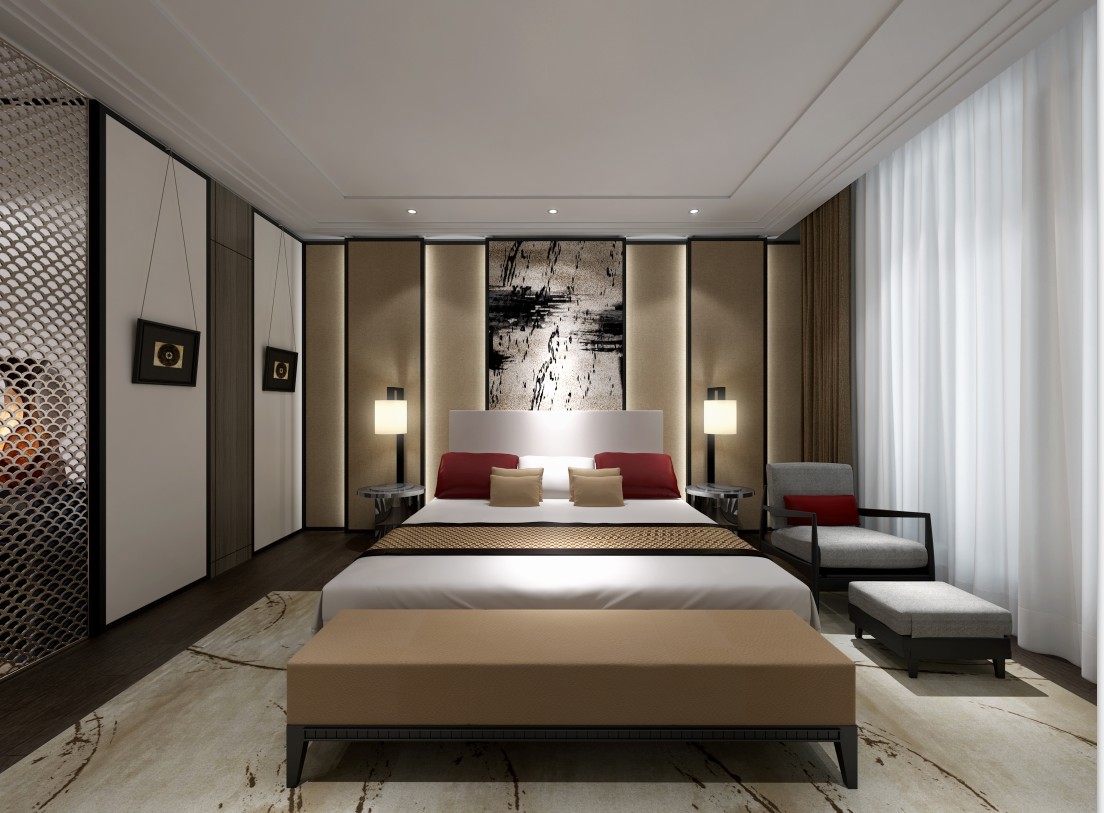 新中式 简欧室内家装装修样板房 施工图纸cad 效果图8套合集