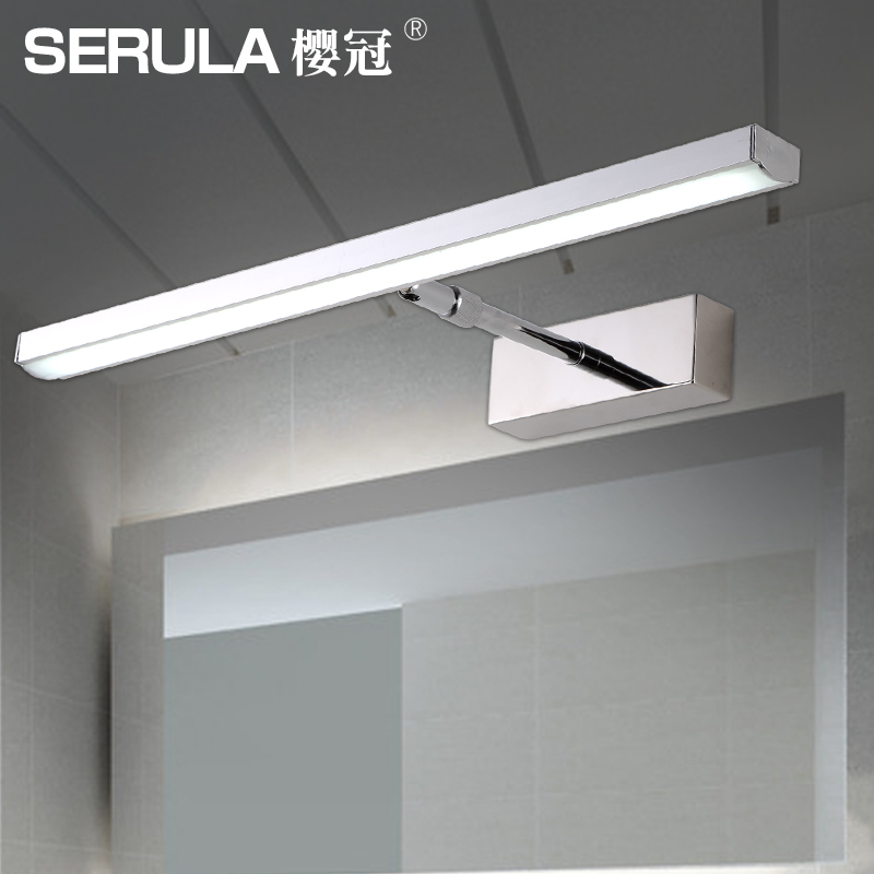 LED镜前灯免打孔三色调光现代简约不锈钢可伸缩浴室卫生间镜柜灯
