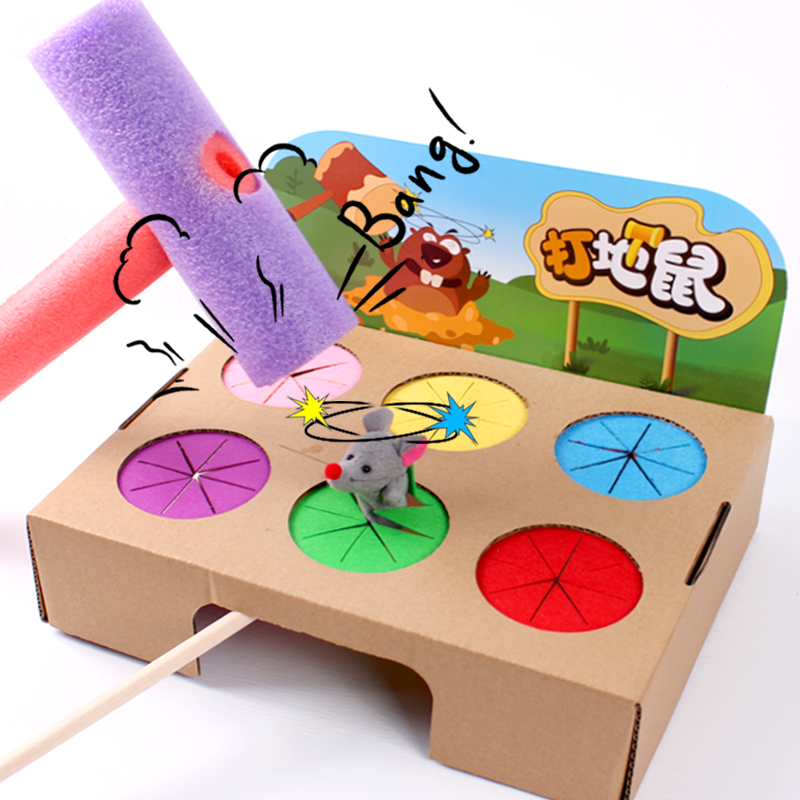玩教具幼儿园自制打地鼠手工制作益智区材料中班小班大班区域游戏