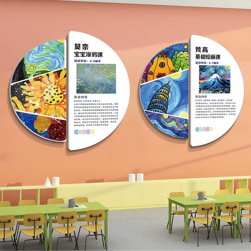 画室布置美术室艺术教育培训机构教室文化墙面装饰环创幼儿园墙贴