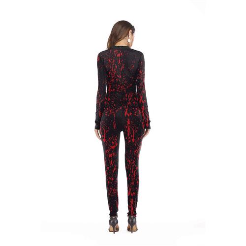 Halloween trick-or-treating blood-stained print jumpsuit