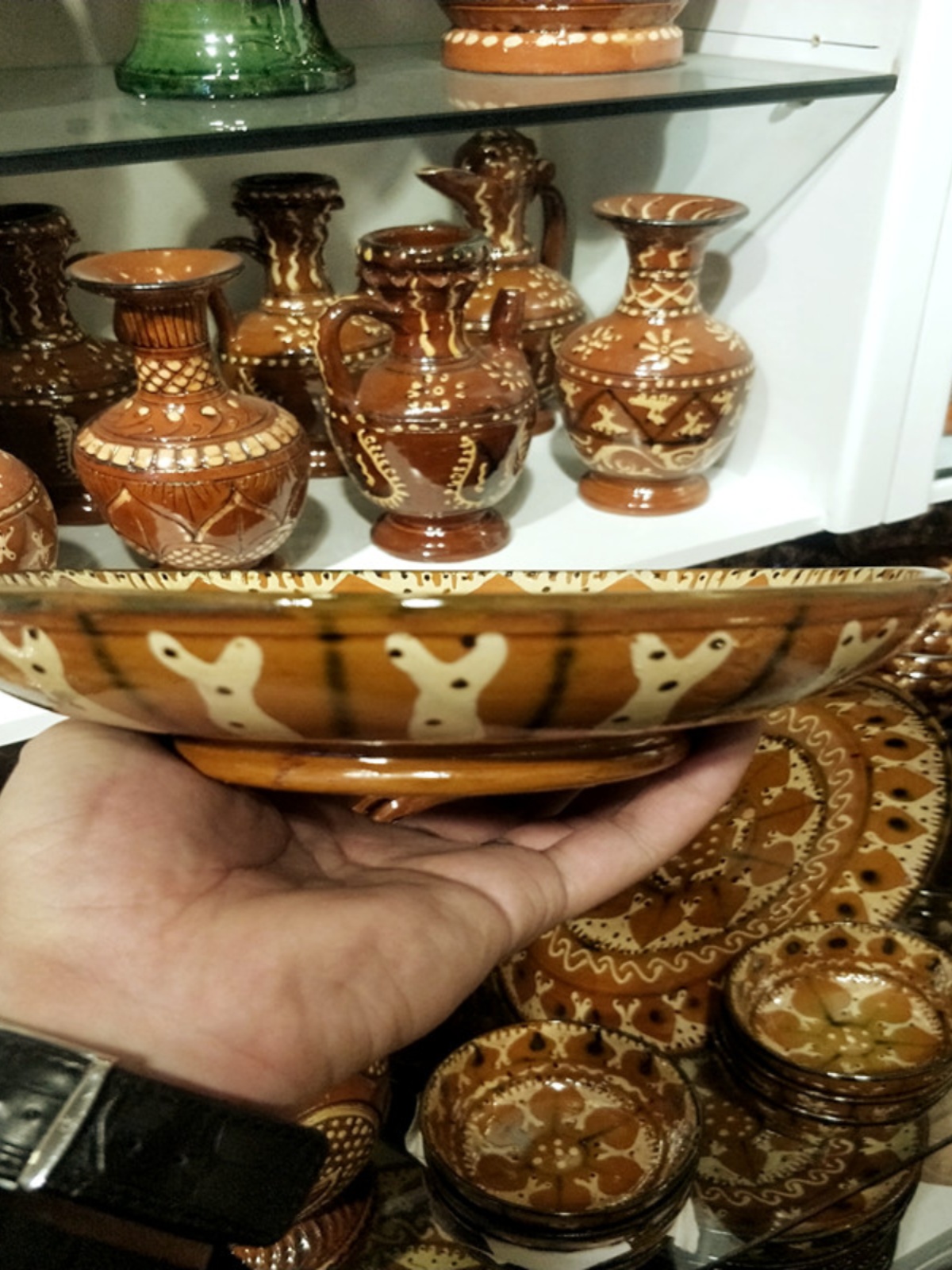 新疆喀什民族特色土陶纯手工陶瓷花纹土陶大碗传统文物土陶