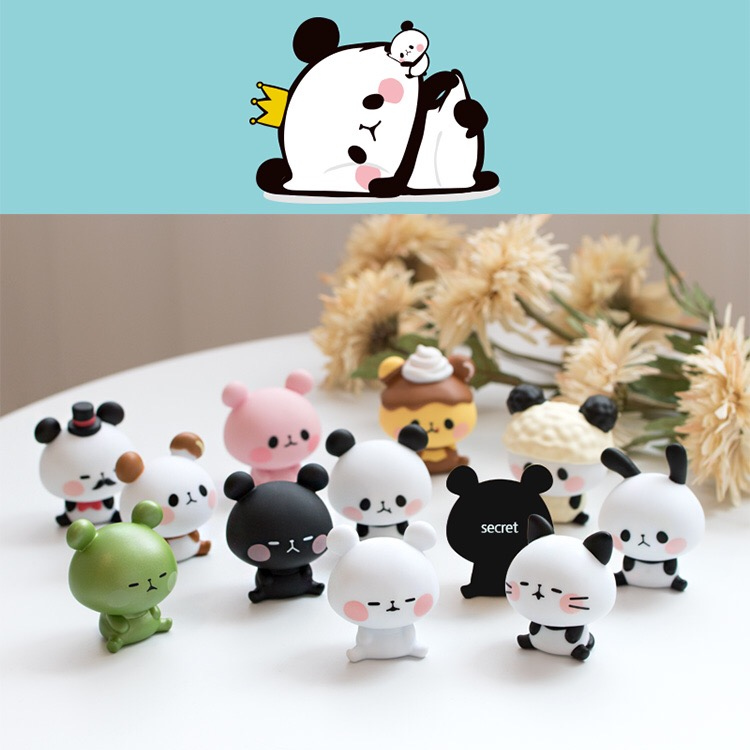 现货韩国正版贪吃的熊猫可爱硬体小公仔手办玩偶摆件盲盒玩具收藏