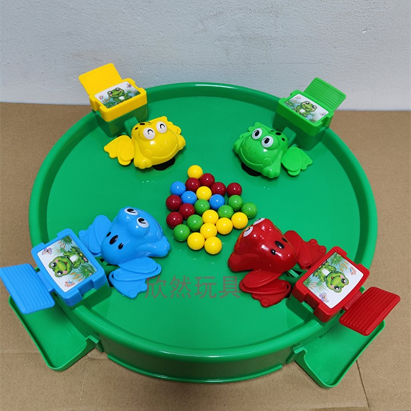 抖音同款青蛙吃豆豆的玩具儿童亲子互动桌游多人益智贪吃疯狂青蛙