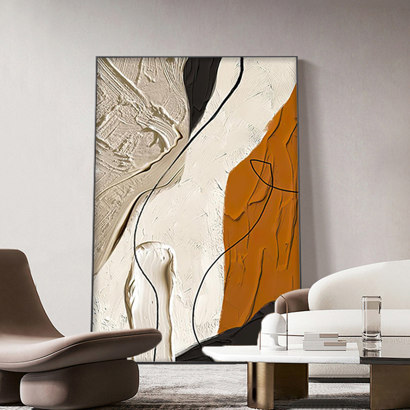 抽象客厅装饰画高级感沙发背景墙挂画肌理画现代轻奢玄关艺术壁画