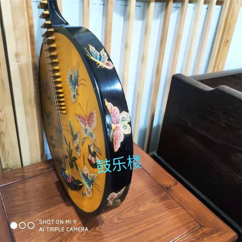京佳月琴乐器初学入门复古民族风手绘真正实木中式创意家居饰品挂