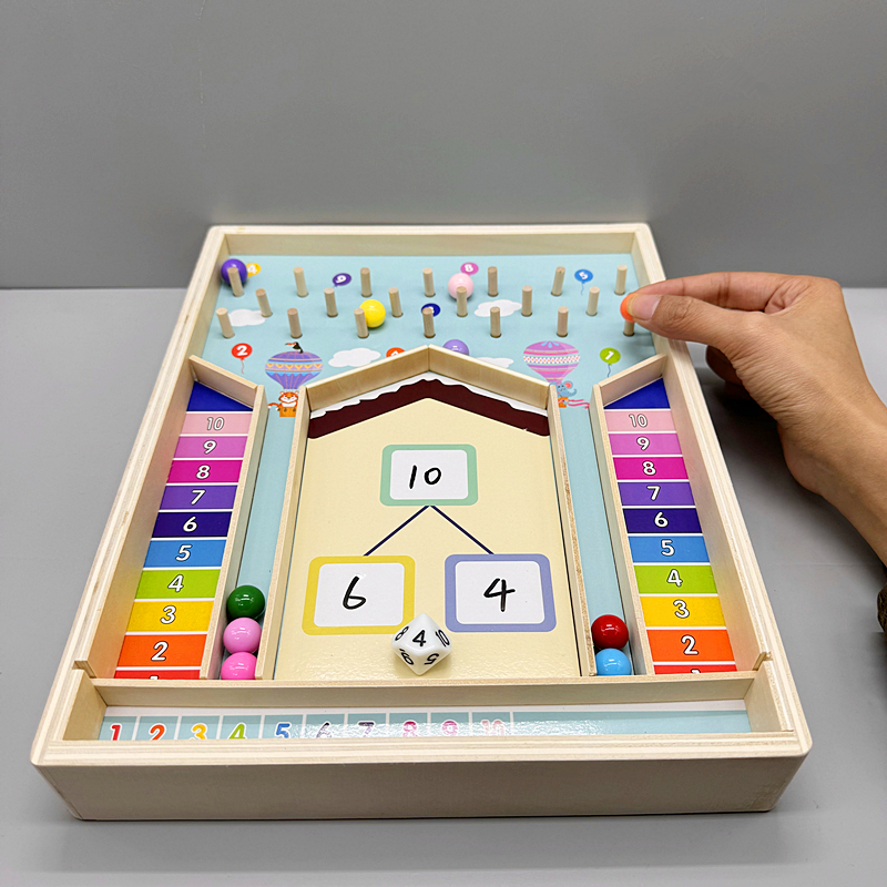 幼儿园小中大班数学盒子弹珠10以内数字分解合成益智科学区玩教具