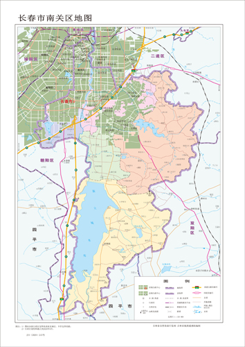 长春市南关区地图水系河流湖泊交通行政区划旅游铁路地形卫星流域