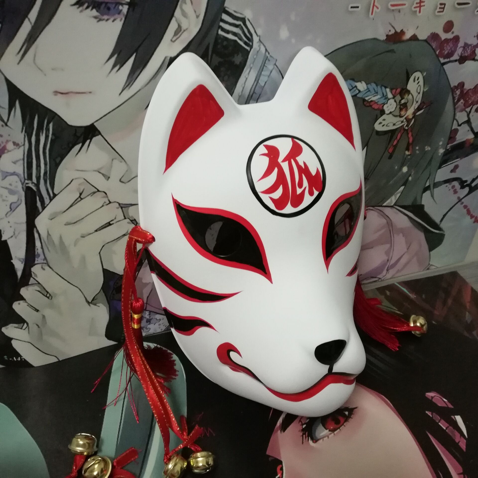 面具全脸狐狸古风动漫日本女孩樱花和风手绘狐仙和风日式面罩
