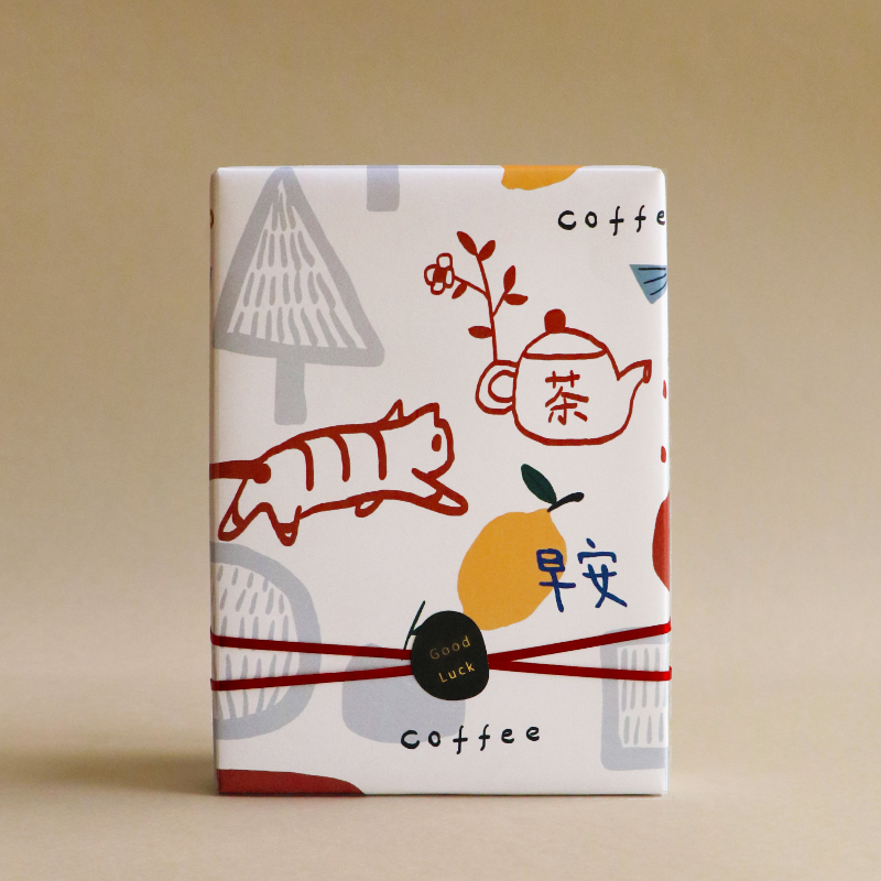 sixcoins原创设计教师节礼物包装纸可爱猫咪问安生日礼品包装纸