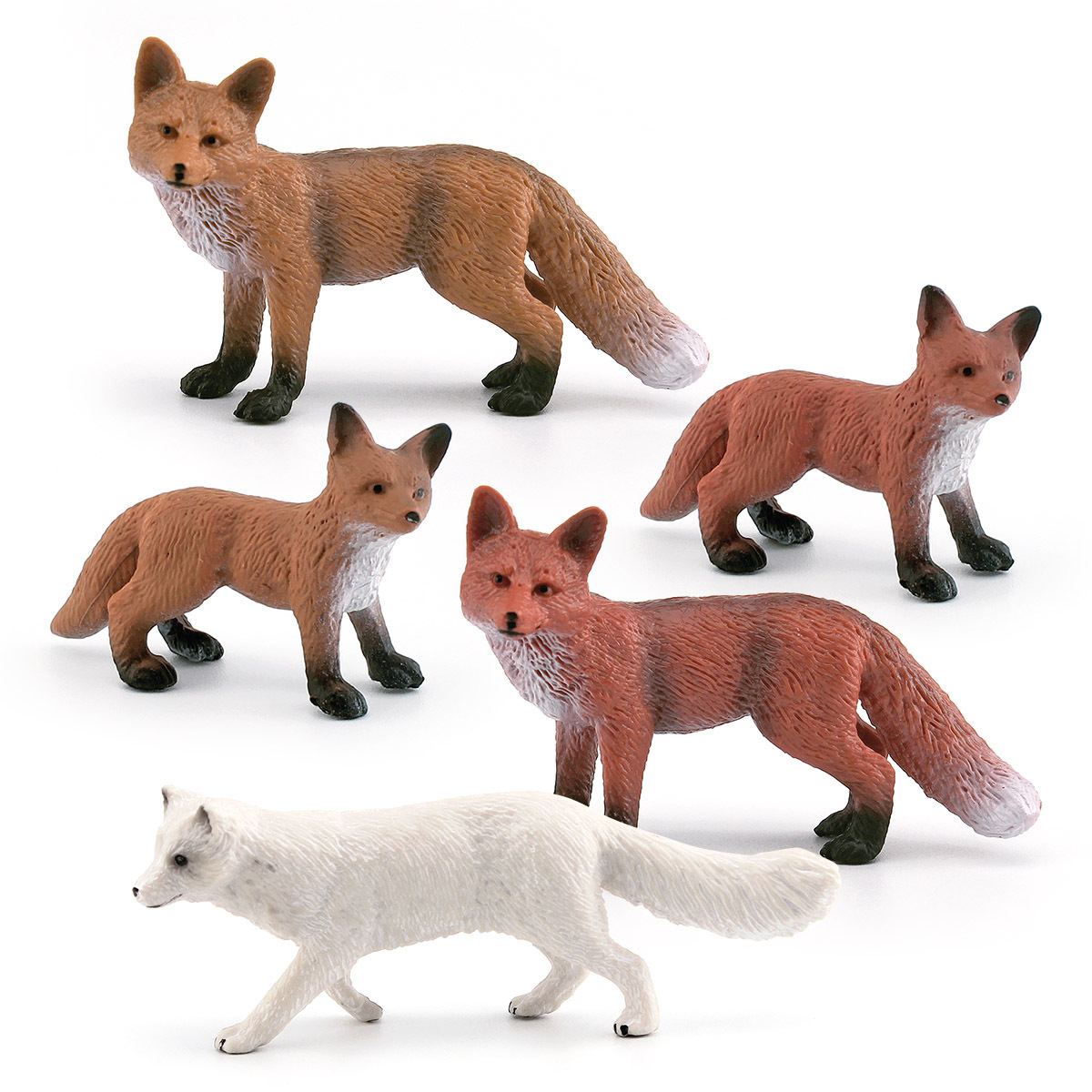 源头厂家仿真森林动物狐狸模型赤狐红狐白狐装饰桌面静态摆件玩具