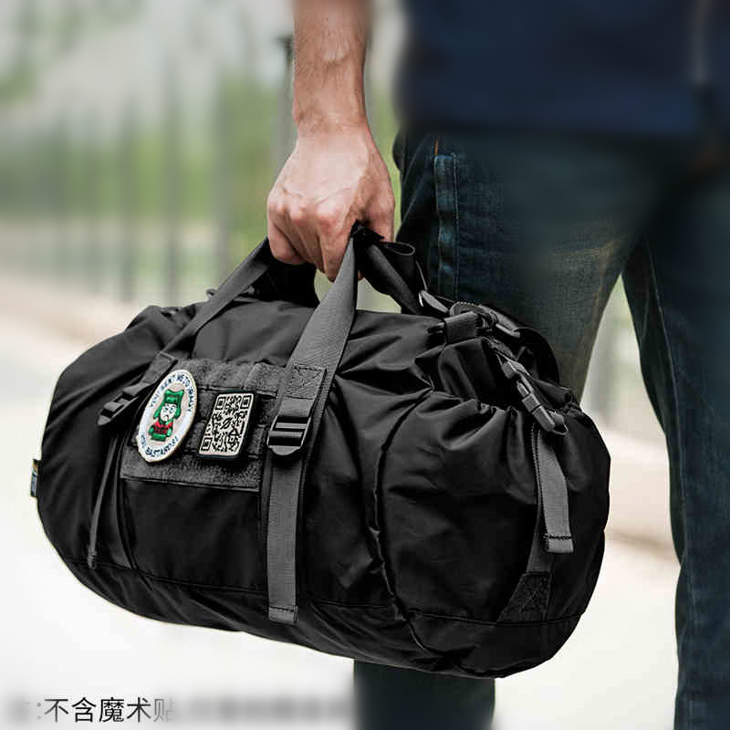 第7区河豚健身水桶包筒包单肩斜挎手提包战术可折叠大容量休闲包