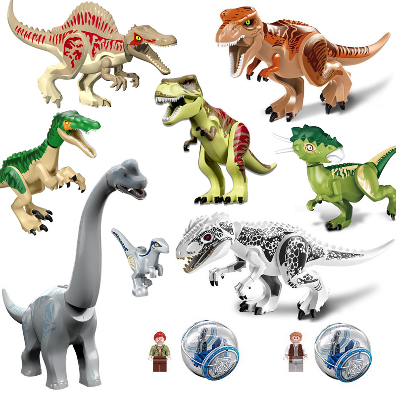 兼容某高积木侏罗纪霸王龙恐龙公园南方巨兽龙腕龙镰刀龙益智玩具
