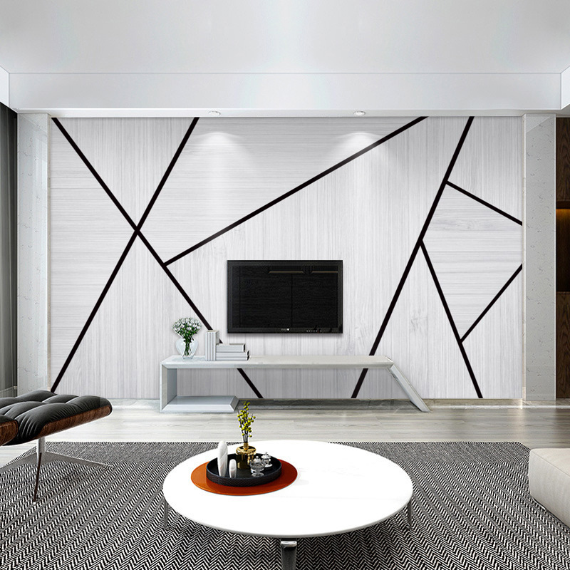 简约现代电视墙背景墙壁画客厅8d几何图案墙面装饰壁纸墙布防水