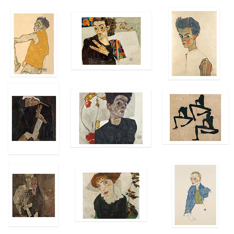 liveart埃贡席勒Egon Schiele画家自画像Self Portrait原版装饰画