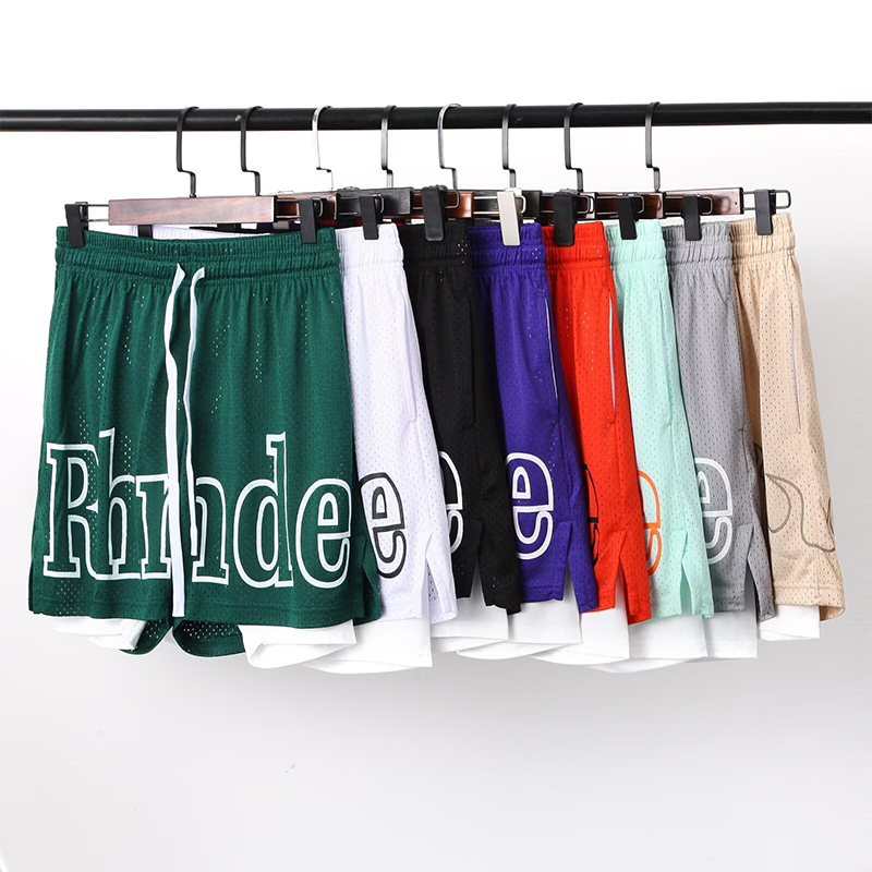 STNP 美式RH字母图案假两件四分裤篮球运动速干短裤透气网眼户外