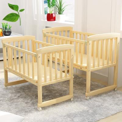 落地简单午休床省空间单人床婴儿床0-6个月便携式隔板木制造型