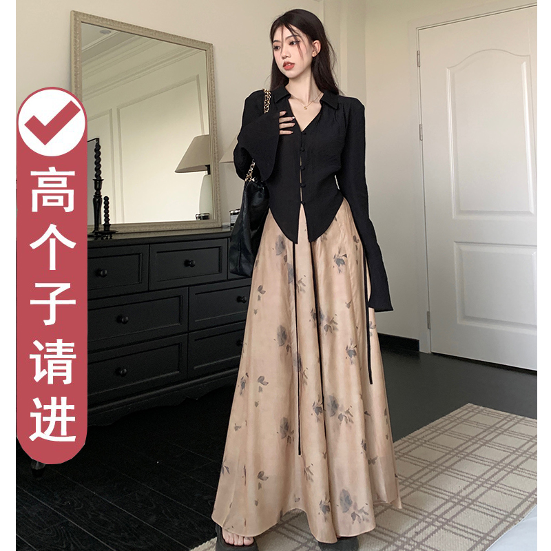 然然高个子女装时尚加长版夏季新中式禅意风轻国风时装裤裙套装