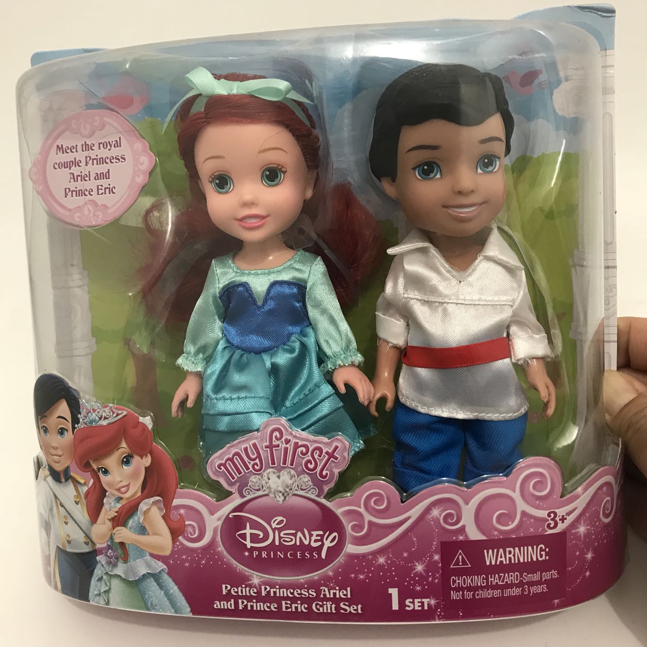 专柜Disney迪士尼小美人鱼爱丽儿公主与艾力王子娃娃套装收藏16cm