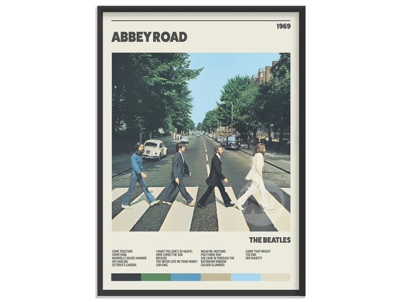 装饰画有框画挂画墙壁摇滚乐英伦乐队披头士The Beatles唱片海报