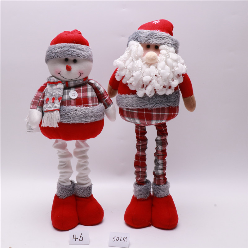 圣诞装饰用品布艺圣诞老人雪人麋鹿和鲁道夫造型橱窗场景布置摆件