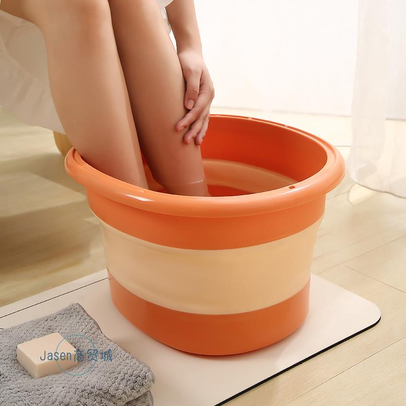 泡脚桶可折叠收纳家用简易按摩养生足浴盆过小腿带盖保温洗脚盆子