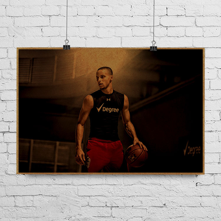 NBA海报球星库里StephenCurry库里贴纸墙纸装饰画挂画