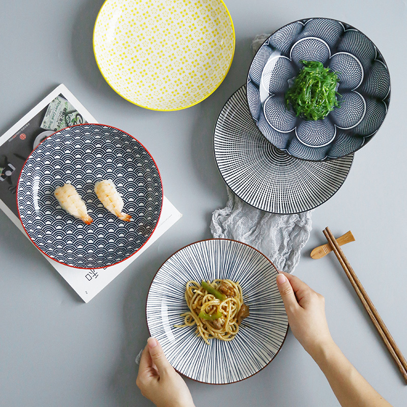 日式餐具陶瓷盘碗碟创意凉菜盘子好看的盘子碟子 家用菜盘饭盘
