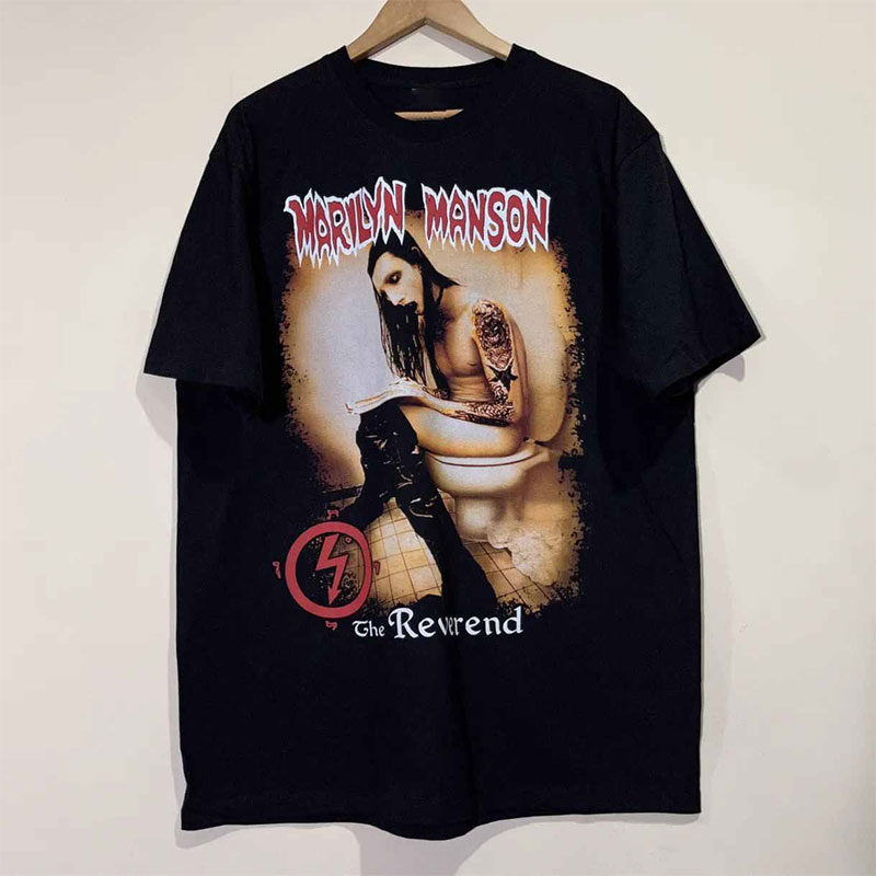 MARILYN MANSON 玛丽莲曼森美式潮牌男女短袖欧美复古街头情侣T恤