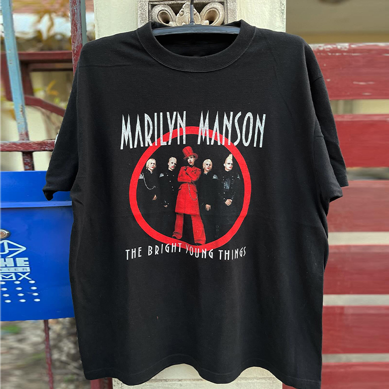 Marilyn Manson玛丽莲曼森美式小众重磅棉短袖男女高街宽松T恤潮