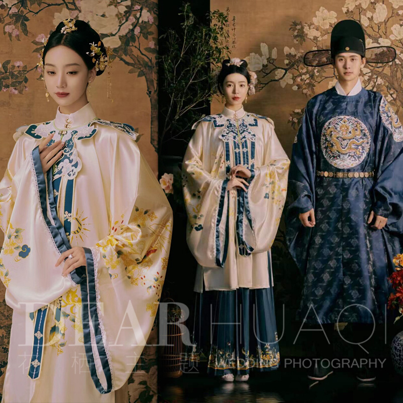 影楼新款明代汉服婚纱照中式传统唐装古典明制婚礼主题摄影服装
