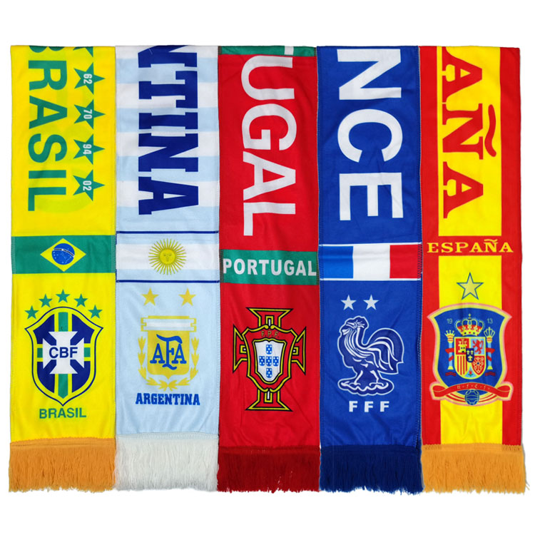 世界杯葡萄牙克罗地亚阿根廷荷兰巴西国家队足球助威围巾球迷礼品
